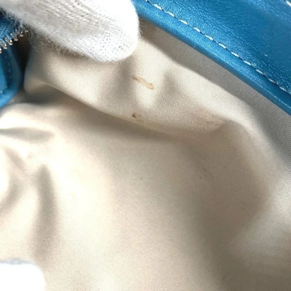 HERMES pencil case stationery pouch pencil case Leather blue - Picture 12 of 14